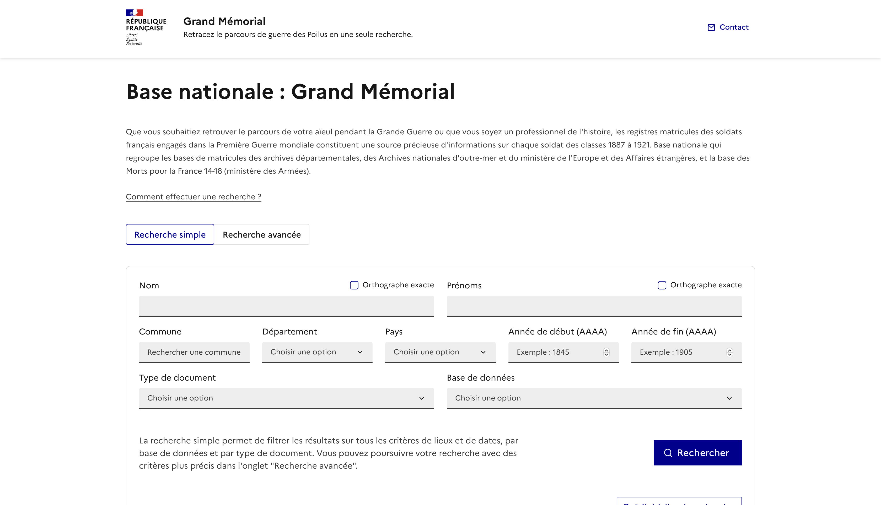 Image du projet : Grand mémorial